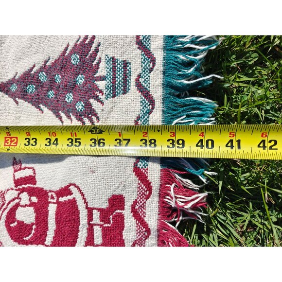 Vintage Santa Claus Christmas Tapestry Throw Blanket Reversible Holiday Decor - Picture 5 of 6